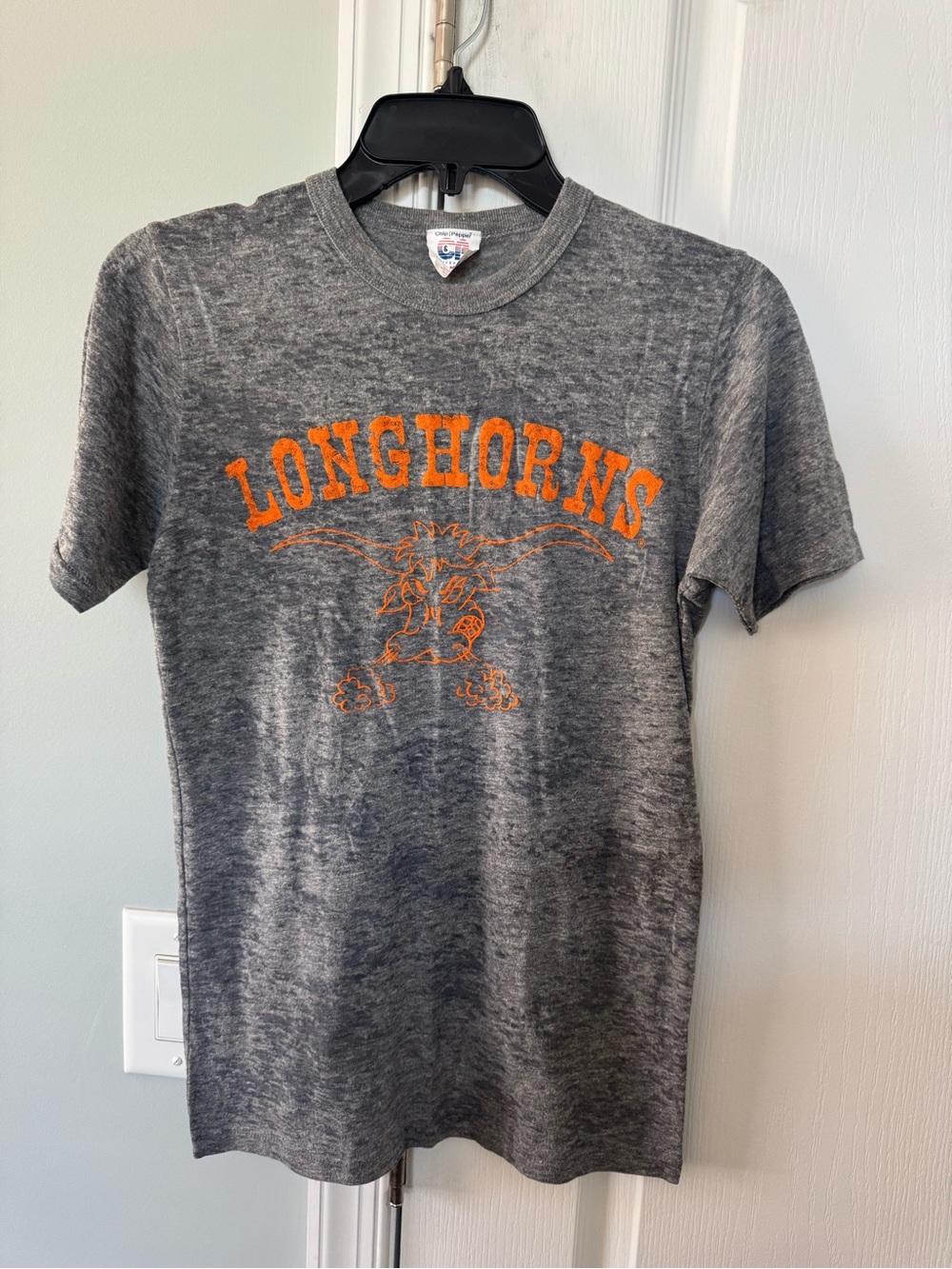 Vintage RARE 80s Chip & Pepper University Texas Longhorns Bevo  Burnout Shirt  M